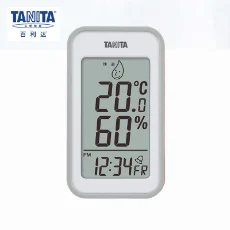 百利達(dá)（TANITA）高精度電子溫濕度計(jì)通用大屏數(shù)字顯示可顯示時(shí)間日期 TT-559白色/橙色